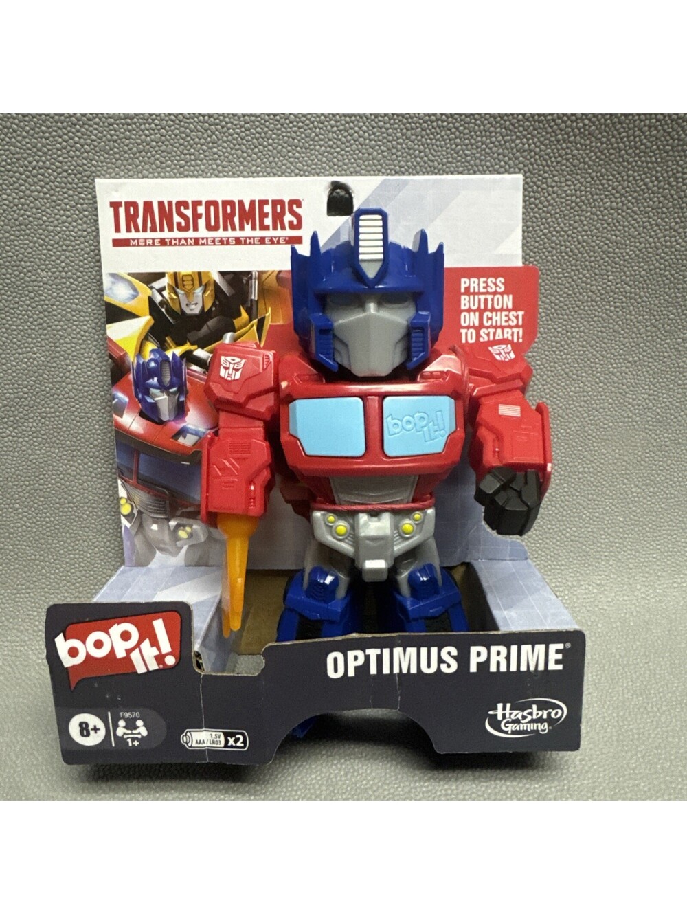 Bop It! Optimus Prime Transformer Edition Game Hasbro Gaming Handheld 6.75”